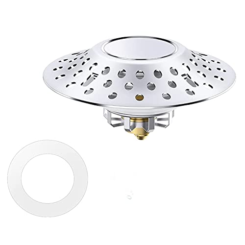 Giwnhvx Badewannenstopper mit Abfluss-Haarfänger, universeller Badezimmer-Wannenstopper mit Dual-Filtrationsdesign, für 4,1 - 5,1 cm große Löcher Giwnhvx Badewannenstopper mit Abfluss-Haarfänger, universeller Badezimmer-Wannenstopper mit Dual-Filtrationsdesign, für 4,1 - 5,1 cm große Löcher von Giwnhvx