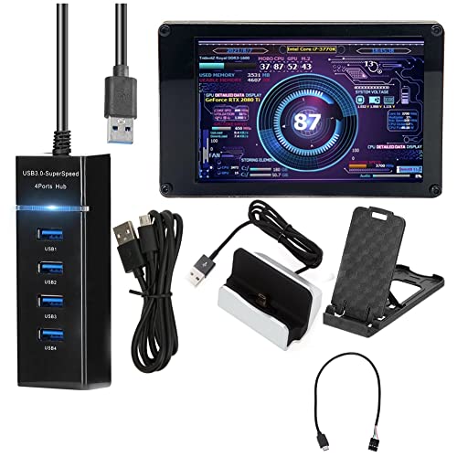 Giwnhvx DIY Computer Display 3,5 IPS Bildschirm Temperaturüberwachung Display CPU GPU RAM 4PIN 2,54 Pin Kabel für AIDA64 von Giwnhvx
