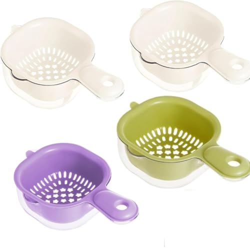 Giwnhvx Doppellagiger Drainagekorb mit Griff 2 in 1 Multifunktionaler Drainagekorb Obst und Gemüse Waschkorb von Giwnhvx