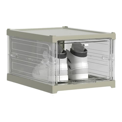 Giwnhvx Faltbare integrierte Schuhbox Organizer und Aufbewahrungsboxen Schrank Transparent Sichtbare Installation Free Rack 35 X 26 X 19.5 cm Grün von Giwnhvx