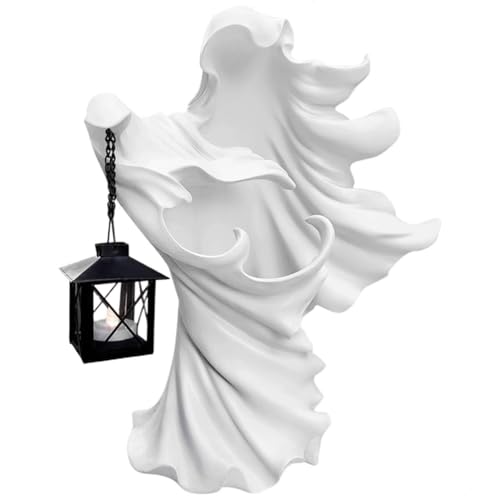 Giwnhvx Geister-Halloween-Hexe-Ornament mit Laterne, Energiesparende Harzstatue für Gartenhof-, Giwnhvx Geister-Halloween-Hexe-Ornament mit Laterne, Energiesparende Harzstatue für Gartenhof-, von Giwnhvx