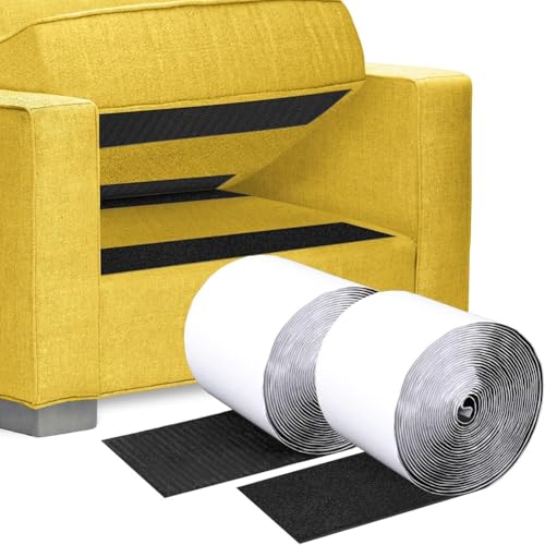 Giwnhvx Klettband, 10,2 x 6 m, selbstklebendes Befestigungsband, um Sofakissen vor dem Verrutschen zu schützen, kein Stanzen an der Wand von Giwnhvx
