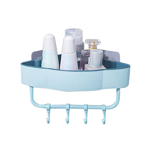 Giwnhvx Kostenlose gestanzte Eck-Badezimmer-Wandablage mit Haken, Badezimmerzubehör, Duschregal, Rack-Hellblau Giwnhvx Kostenlose gestanzte Eck-Badezimmer-Wandablage mit Haken, Badezimmerzubehör, Duschregal, Rack-Hellblau von Giwnhvx