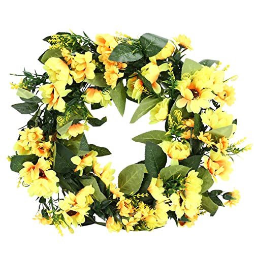 Giwnhvx Künstlicher Sonnen Blumen Sommer Kranz 16 Dekorativer Gefälschter Blumen Kranz mit Gelber Sonnen und Grünen Blättern für Haus Tür Innen Wand Giwnhvx Künstlicher Sonnen Blumen Sommer Kranz 16 Dekorativer Gefälschter Blumen Kranz mit Gelber Sonnen und Grünen Blättern für Haus Tür Innen Wand von Giwnhvx