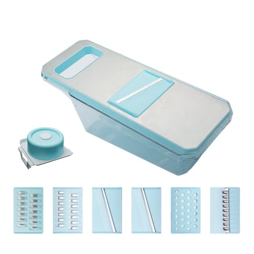 Giwnhvx Multifunktionaler manueller Sicherheitsschneider aus Metall für Knoblauch, Karotte, Blau. Giwnhvx Multifunktionaler manueller Sicherheitsschneider aus Metall für Knoblauch, Karotte, Blau. von Giwnhvx