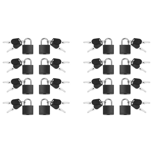 Giwnhvx Packung mit 16 kleinen Vorhängeschlössern mit Schlüssel für Gepäck Fitnessstudio Locker Lock Mini Bunte Vorhängeschloss für Schule im Freien Haus B von Giwnhvx
