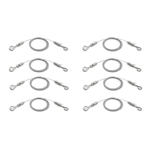 Giwnhvx Packung mit 8 verstellbaren Drähten zum Aufhängen von Bildern Heavy Duty Unterstützt Hardware zum Aufhängen 50 Pfund, Edelstahlseil 2 m x 1,5 mm von Giwnhvx