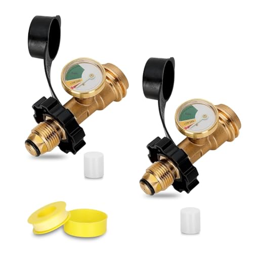 Giwnhvx Passend für POL-Propangas-Tankadapter mit Manometer, wandelt POL LP Tank-Service-Ventil in QCC1 / Typ 1, für Wohnmobil, BBQ-Gasgrill Giwnhvx Passend für POL-Propangas-Tankadapter mit Manometer, wandelt POL LP Tank-Service-Ventil in QCC1 / Typ 1, für Wohnmobil, BBQ-Gasgrill von Giwnhvx