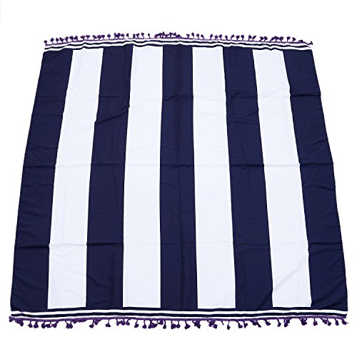 Giwnhvx Polyester blau und Streifen Badetuch Koerper Yoga-Matte Wandbehang Bad Schwimmen Handtuch Drape Flag (150x150cm) von Giwnhvx