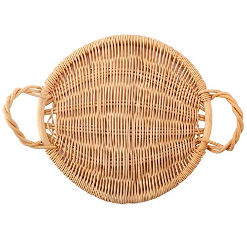 Giwnhvx Rattan-Tablett mit Griffen, Obst- und Snack-Tablett, Stofftablett, Heimdekorationen, Serviertablett für Frühstück Giwnhvx Rattan-Tablett mit Griffen, Obst- und Snack-Tablett, Stofftablett, Heimdekorationen, Serviertablett für Frühstück von Giwnhvx
