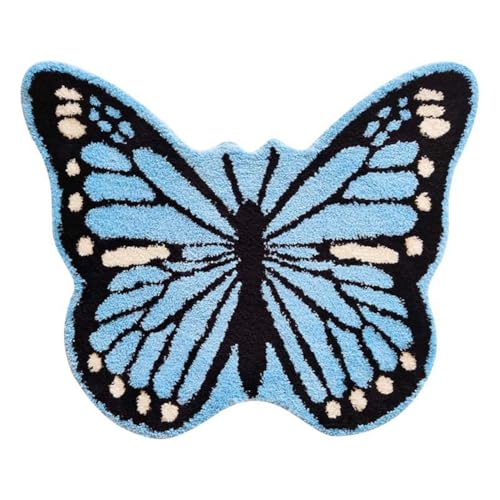 Giwnhvx Schmetterlingsteppich, Tierteppich, Schlafzimmer, Wohnzimmer, High-End, verdickt, spezielle Form, saugfähige Bodenmatte A von Giwnhvx