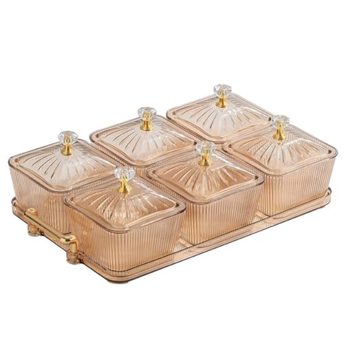 Giwnhvx Servierplatte für getrocknete Früchte, Snacks, Vorspeisen, Mehrzweck-Serviertablett, 6 Schalen, geteilte Servierschalen, wie abgebildet von Giwnhvx