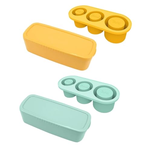 Giwnhvx Silikon-Eiswürfelform mit Deckel für 590 - 1134 ml Trinkgläser, 3 hohlzylinderförmige Eiswürfelformen für Becher, wiederverwendbar, groß, einfach zu installieren, einfach zu bedienen, B von Giwnhvx