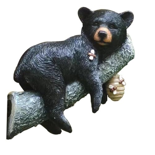 Giwnhvx Simulation Tierornamente Schwarzbär Umarmende Baumstatue Außendekoration Simulation Garten Wandbehang von Giwnhvx