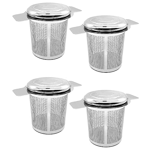 Giwnhvx Teefilter für lose Blätter, Edelstahl, Teesieb, zum Aufhängen an Teekannen, 4 Stück Giwnhvx Teefilter für lose Blätter, Edelstahl, Teesieb, zum Aufhängen an Teekannen, 4 Stück von Giwnhvx