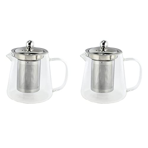 Giwnhvx Teekanne aus Borosilikatglas mit Teesieb aus 304 Edelstahl, 380 ml, 5 Größen, 2 Stück von Giwnhvx