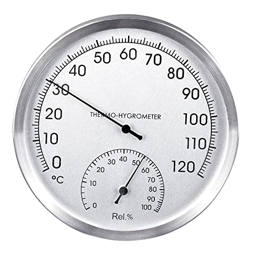 Giwnhvx Thermometer, 127 mm, 5 Zoll, eine Wand aus Edelstahl, für Innen- und Außensauna Giwnhvx Thermometer, 127 mm, 5 Zoll, eine Wand aus Edelstahl, für Innen- und Außensauna von Giwnhvx