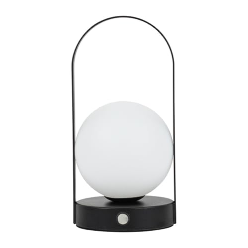 Giwnhvx Tragbare Tischlampe aus Metall, dimmbar, wiederaufladbar, für Schlafzimmer, Nachttisch, Nachtlicht, Schwarz von Giwnhvx