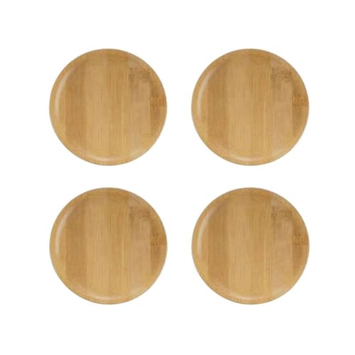 Giwnhvx Untersetzer-Set mit 4 Weinglasaufsätzen, 10,2 cm, Weinglas-Topper, Bambus-Weinglas-Topper, Untersetzer von Giwnhvx
