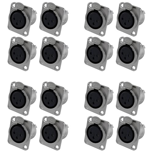Giwnhvx XLR-Buchse, 3-polig, Plattenmontage, D-Serie, Größe XLR-F, 16 Stück Giwnhvx XLR-Buchse, 3-polig, Plattenmontage, D-Serie, Größe XLR-F, 16 Stück von Giwnhvx