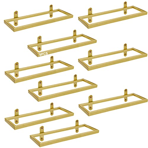 Giyiprpi 9PCS Metall Wandmontierter Weinhalter Rack, Flaschenregal Aufbewahrungsregal für die Wand, Hängendes Weinregal Wandbehang Rotweinregal Organizer für Home Kitchen Bar Displaydekor (Gold 9) von Giyiprpi