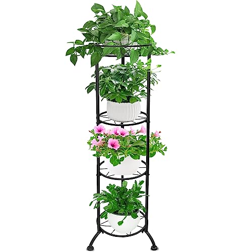 Giyiprpi Pflanzenständer Metall, 2 Etagen Stall Blumentopf ständer Blumenhocker Blumentopfständer für Innen- und Außen, Pflanzgefäß Display Halter für Wohnzimmer Balkon Garten (C) von Giyiprpi