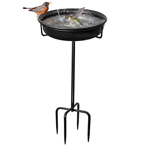 Vogeltränke Vogelbad Futter Schale Wasserstelle Stehend, Vogelbad Garten für Wildvögel Wassertränke für Vögel, Vogeltränke Groß Frostsicher Winterfest Vogeltränke (B) von Giyiprpi