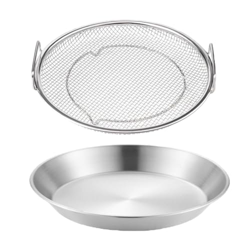 Giyofom 2 STK. Küchensieb Pfannen Fett Siebkörbe Feinmaschiges Sieb Silber Edelstahl für Braten BBQ Pommes Frites von Giyofom