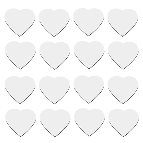 Giyofom 30 Stück herzförmige Sublimationsmagnete Rohlinge Hochzeit Valentinstag Kühlschrank Magnete Weiß von Giyofom