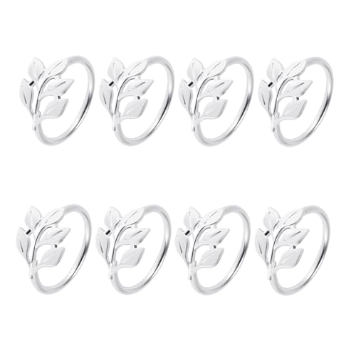 Giyofom 8STÜCKE Blattserviettenringe Metall Silber Serviettenhalter Tisch für Esstischpartys Jeden Tag von Giyofom