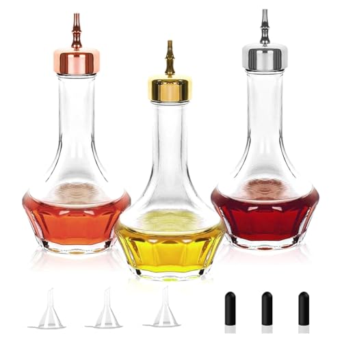 Giyofom Bitterflaschen-Set mit 3 Dasher-Flaschen (1,7 Oz/50 Ml), Professionelles Bar-Tool für die Zubereitung Von Craft- zu Hause und im Restaurant von Giyofom
