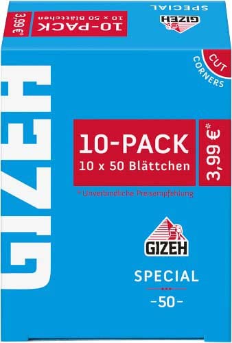 Gizeh 19876 Special Blau-Kurzes Papier-100 Heftchen a 50 Blättchen-Zellulose, Papier von Gizeh