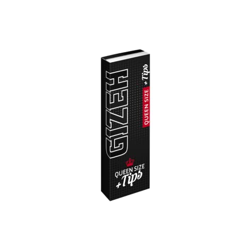 Gizeh 20476 Black Queen Size 1 1/4 + Tips-10 Heftchen mit je Blättchen + 50 Tips, Papier von Mcties