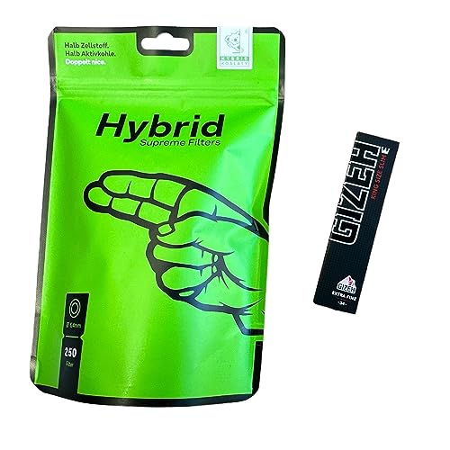 Gizeh 20632 Hybrid Supreme Filters-250er Nachfüllbeutel-Durchmesser 6,4mm + 1 Heftchen Black King Size, Papier von Gizeh