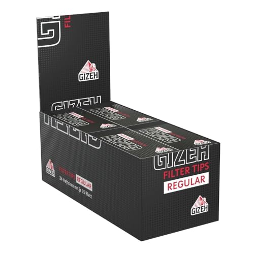 Gizeh 418110043 Black Filter Tips Regular, 24 Heftchen x 35 Blatt von Gizeh
