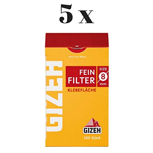 Gizeh 5 x Feinfilter mit Klebefläche je 100 Filter pro Beutel (insgesamt 500) 8 mm von Gizeh