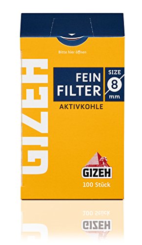Gizeh Aktivkohlefilter 8mm Zigarettenfilter Feinfilter Cigarette 50x 100 von Gizeh