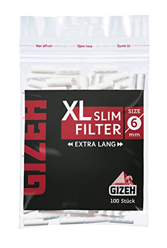 Gizeh Black XL Slim Filter 6mm Extra Lange Zigarettenfilter 200x 100 (20000) von Gizeh