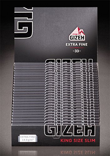 Gizeh Extra fine King Size Slim Papers Blättchen Magnetverschluss 5 Boxen (125x Heftchen/Booklets) von Gizeh