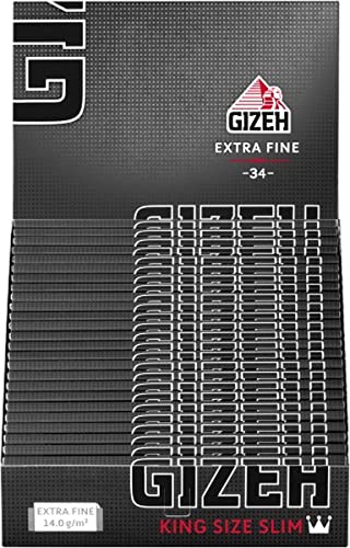 Gizeh Extra fine King Size Slim Papers Blättchen Magnetverschluss 2 Boxen (50x Heftchen/Booklets) von Gizeh