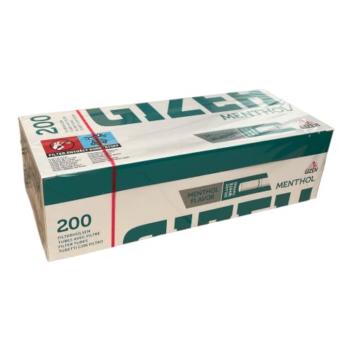 Gizeh King Size Filterhülsen Menthol Tip-1 Packung mit 200 Stück, Grün, Breit Gizeh King Size Filterhülsen Menthol Tip-1 Packung mit 200 Stück, Grün, Breit von Gizeh