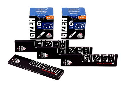 Kombi-Paket mit 4x GIZEH Extra Fine King Size Slim + 2x GIZEH Active Filter Slim-Format 1 Kombi-Paket von Gizeh