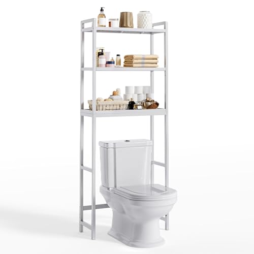 Gizoon Toilettenaufbewahrung, 3-stöckiger Bambus-Badezimmer-Organizer mit verstellbarem Regal, passend für die meisten Toiletten, platzsparend, einfache Montage, Weiß Gizoon Toilettenaufbewahrung, 3-stöckiger Bambus-Badezimmer-Organizer mit verstellbarem Regal, passend für die meisten Toiletten, platzsparend, einfache Montage, Weiß von Gizoon
