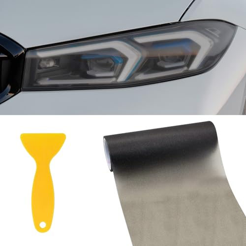 GizuInseti Tönungsfolie Auto Scheinwerfer Rückleuchten Folie 30 * 120Cm, Lampenfolie Folie Für Scheinwerfer Ückleuchten, Schutzfolie Sticker Auto Passgenau Selbstklebende (Matte geräuchertes Schwarz) von GizuInseti
