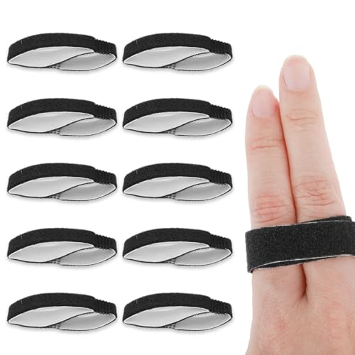Gjinxi Fingerfixierungsgurt 10 Gepolsterte Bandage Fingerschienen Hakenschiene Wickelband Waschbar Wiederverwendbar Sport Verletzt Finger Festsitzende Geschwollene behandeln Gelenkluxationen Mullbinde von Gjinxi