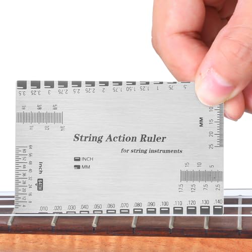 Gjinxi Edelstahl-Saitenlineal für Gitarre Lineal zum Messen String Action Ruler Gitarrenhöhenmessgerät für Elektro Akustik Mandoline Banjo Bassgitarren Gitarrenbauer-Aktionsmessgerät Gitarrenreparatur Gjinxi Edelstahl-Saitenlineal für Gitarre Lineal zum Messen String Action Ruler Gitarrenhöhenmessgerät für Elektro Akustik Mandoline Banjo Bassgitarren Gitarrenbauer-Aktionsmessgerät Gitarrenreparatur von Gjinxi