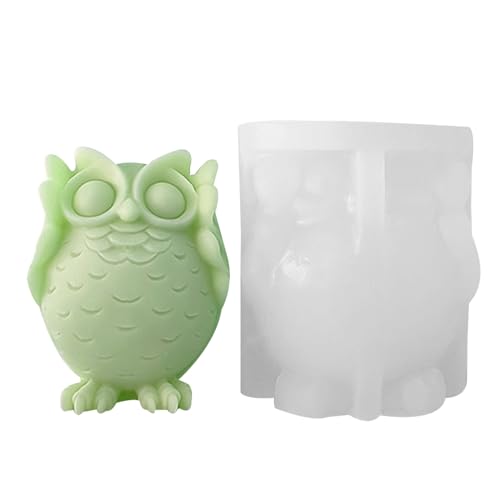 GjnjfdF 3D-Eulenformen, 3D-Eulen-Silikonform | Wiederverwendbare Seifenform Silikonform | Antihaftbeschichtete Harzgussform, Kerzenform für Kerze, Schokolade, Seifenstück, Gips von GjnjfdF