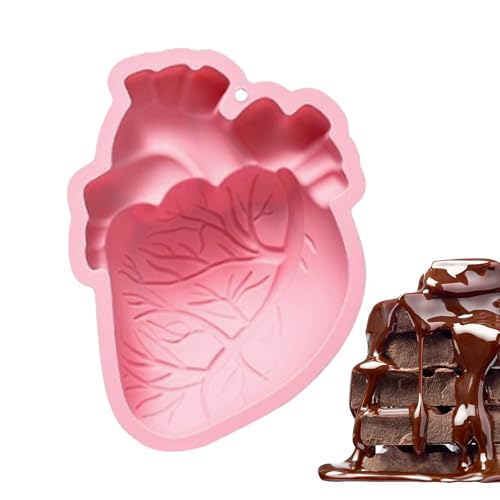 GjnjfdF 3D Menschliches Gehirn Herz Silikon Gussform,Handgefertigte 3D Herzform Für Pudding - Halloween Partyzubehör Antihaft Bastelwerkzeug Für Seife Ton von GjnjfdF