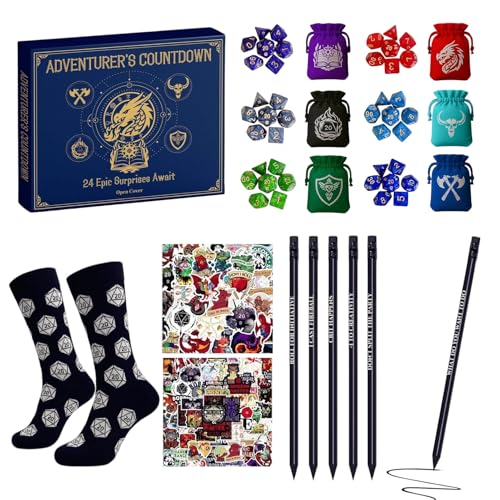 GjnjfdF Adventskalender Countdown | 24 Tage Countdown Spielzeug | Polyedrische Würfel Socken Sticker Halsketten Taschen für Familienaktivitäten Alltag Schule Haus Party GjnjfdF Adventskalender Countdown | 24 Tage Countdown Spielzeug | Polyedrische Würfel Socken Sticker Halsketten Taschen für Familienaktivitäten Alltag Schule Haus Party von GjnjfdF