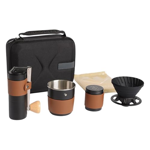 GjnjfdF Camping Kaffeemaschine - Kaffeefilter Set Mit Tragetasche,Multifunktionale Bohnenmühle Tragbares Zubehörset Für Zuhause Auto Picknick von GjnjfdF